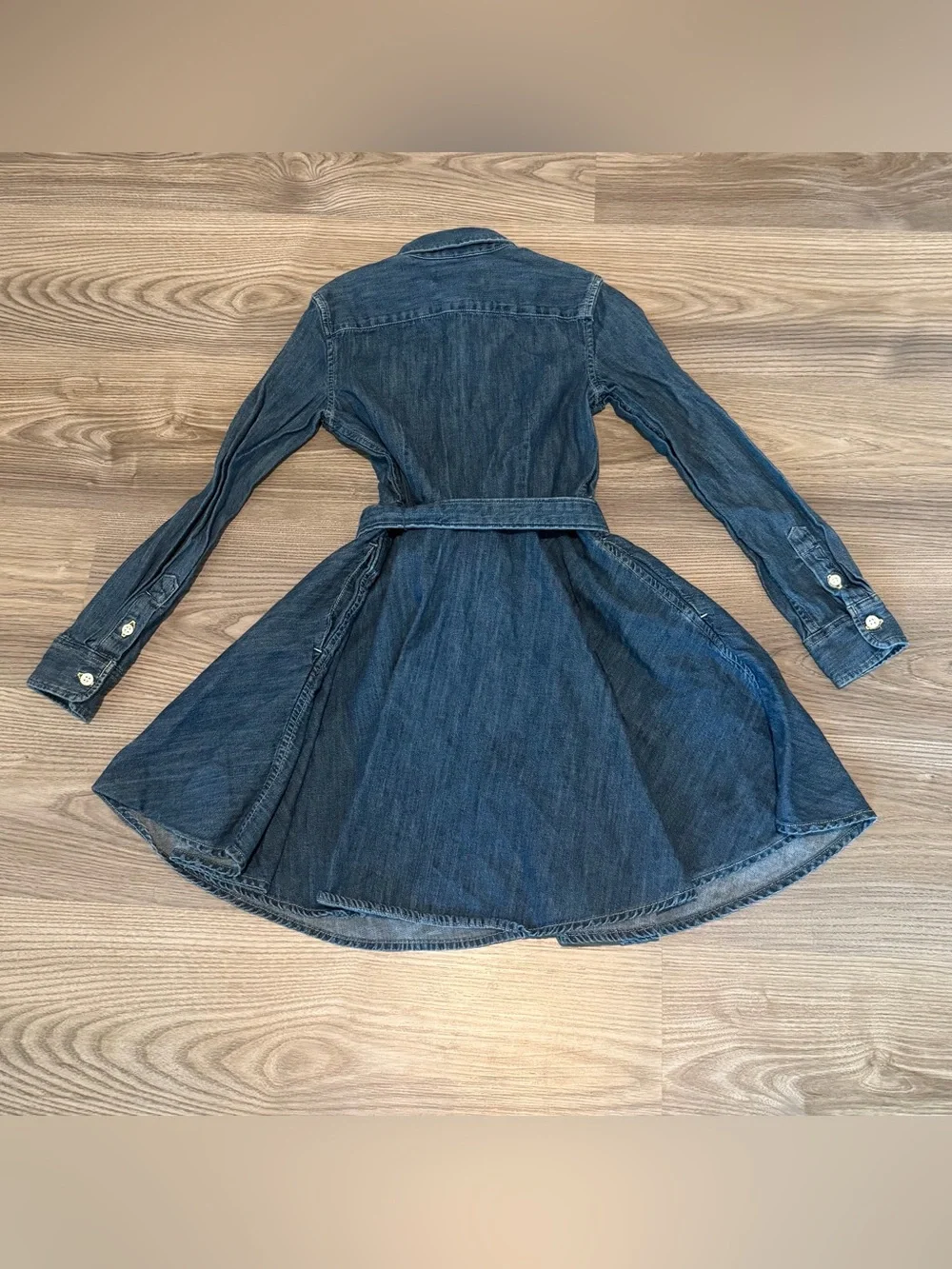 Ralph Lauren Belted Cotton Denim Button Down Shirt Dress Girls Youth size 7